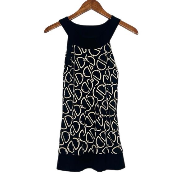 White House Black Market Silk Chain Link Logo Halter Top - Picture 1 of 6